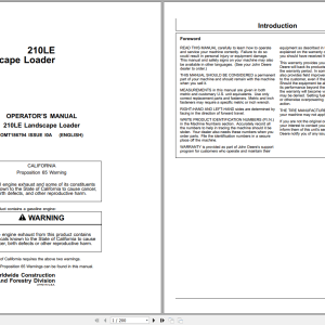 John Deere 210LE Landscape Loader Operators Manual OMT186794 (1)