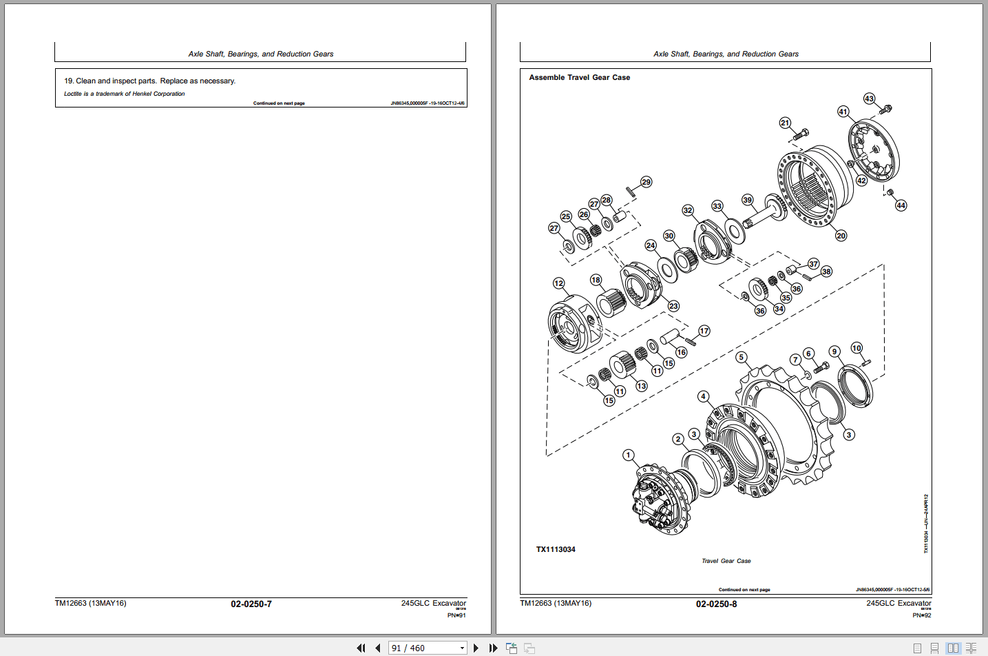 John Deere 245GLC Excavator Repair Technical Manual TM12663 2016 (2)