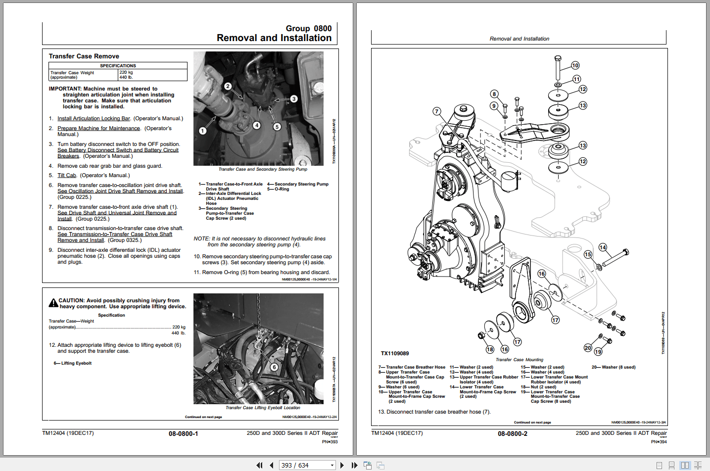 John Deere 250D 300D Series II Articulated Dump Trucks Repair Technical Manual TM12404 (2)