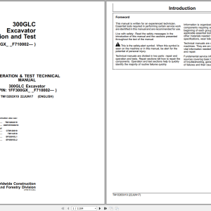 John Deere 300GLC Excavator Operation Test Manual TM13263X19 (1)