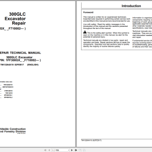 John Deere 300GLC Excavator Repair Technical Manual TM13264X19 2017 (1)