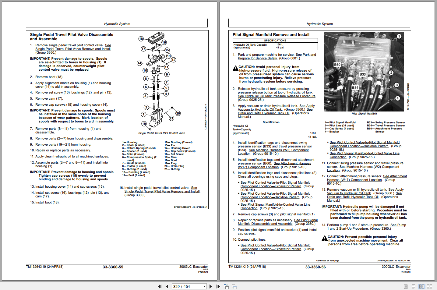 John Deere 300GLC Excavator Repair Technical Manual TM13264X19 2018 (2)
