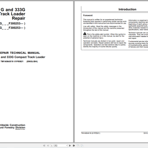 John Deere 331G 333G Compact Track Loader Repair Technical Manual TM14064X19 (1)
