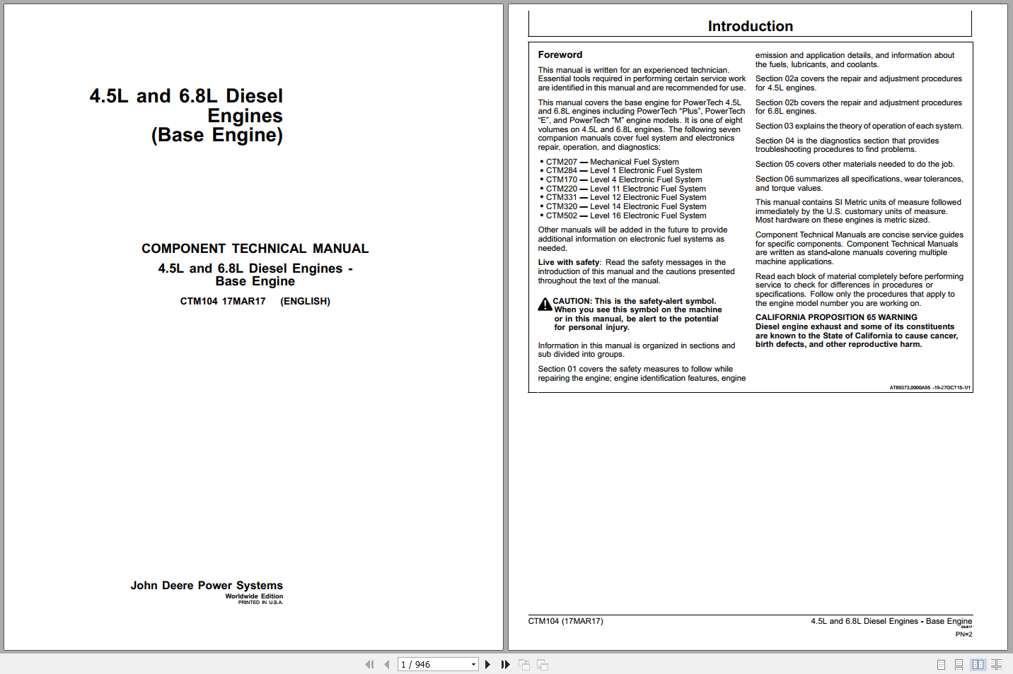 John Deere 4.5L 6.8L Diesel Engines Component Technical Manual CTM104 (1)