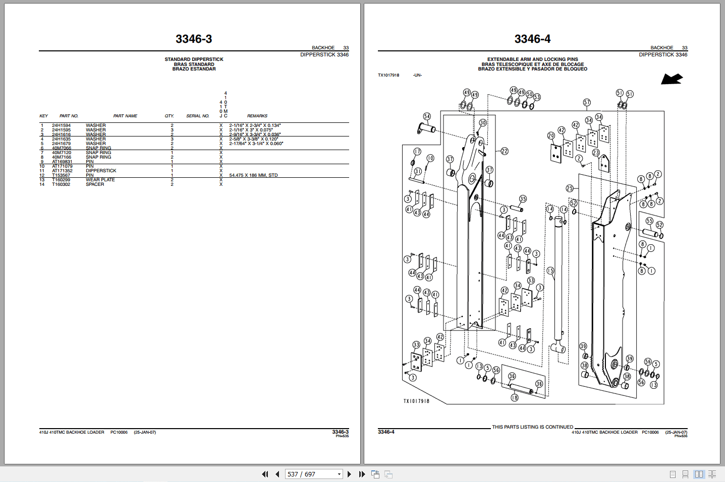 John Deere 410J 410TMC Backhoe Loaders Part Catalog PC10006 (2)