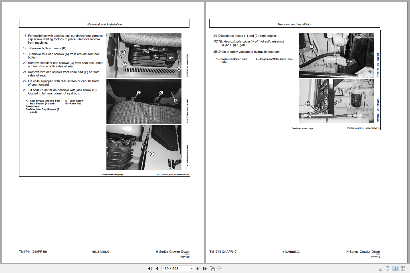 John Deere 450H 550H 650H Crawler Dozer Repair Technical Manual TM1744 (2)