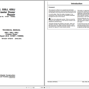 John Deere 450J 550J 650J Crawler Dozer Repair Technical Manual TM10294 (1)