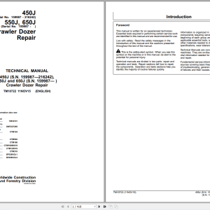 John Deere 450J 550J 650J Crawler Dozer Repair Technical Manual TM10722 (1)