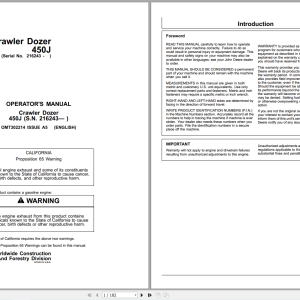 John Deere 450J Crawler Dozer Operators Manual OMT302214 A5 (1)