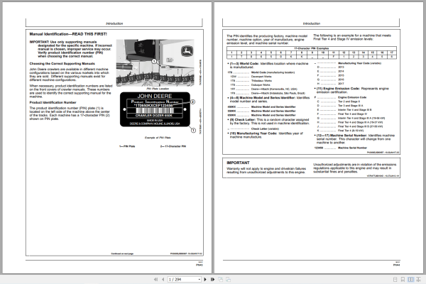 John Deere 450K 550K 650K Crawler Dozer Operators Manual Omt378072X19 J7 (1)