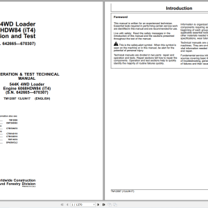 John Deere 544K 4WD Loader Operation Test Manual TM12097 2017 (1)