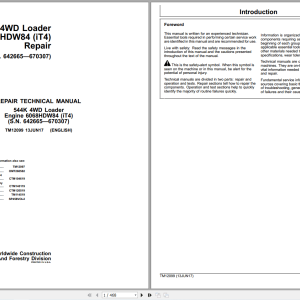 John Deere 544K 4WD Loader Repair Technical Manual TM12099 2017 (1)