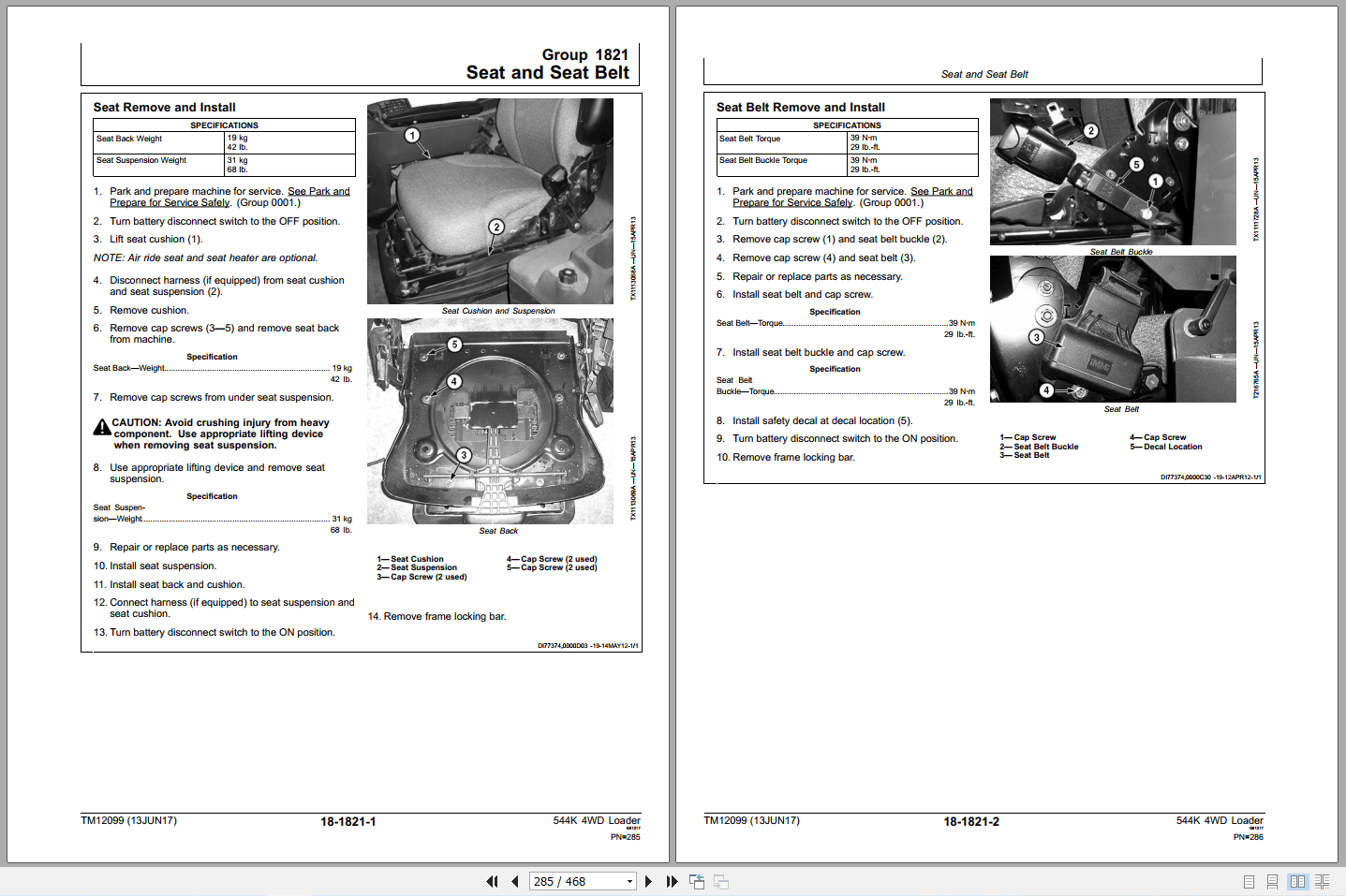 John Deere 544K 4WD Loader Repair Technical Manual TM12099 2017 (2)