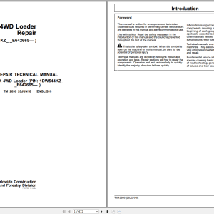 John Deere 544K 4WD Loader Repair Technical Manual TM12099 2018 (1)
