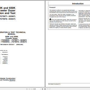 John Deere 550K 650K Crawler Dozer Operation Test Manual TM13356X19 (1)