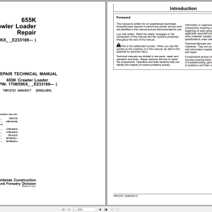 John Deere 655K Crawler Loader Repair Technical Manual TM12721 (1)