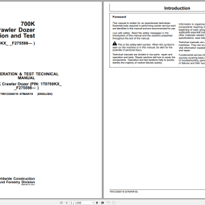 John Deere 700K Crawler Dozer Operation Test Manual TM13358X19 2018 (1)