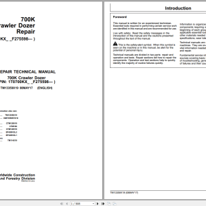 John Deere 700K Crawler Dozer Repair Technical Manual TM13359X19 05.2017 (1)