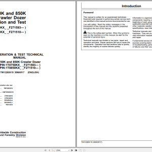 John Deere 750K 850K Crawler Dozer Operation Test Manual TM13280X19 (1)