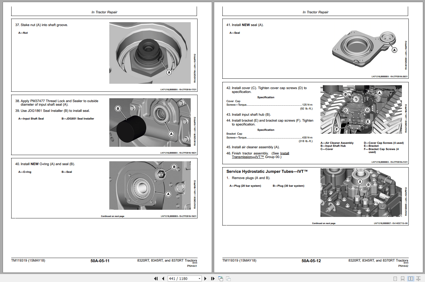 John Deere 8320RT 8345RT 8370RT Tractors Repair Technical Manual TM119319 (2)