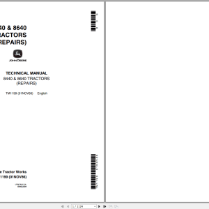 John Deere 8440 8640 Tractor Repair Technical Manual TM1199 (1)