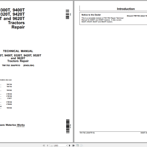 John Deere 9300T 9400T 9320T 9420T 9520T 9620T Tractor Repair Technical Manual TM1782 (1)