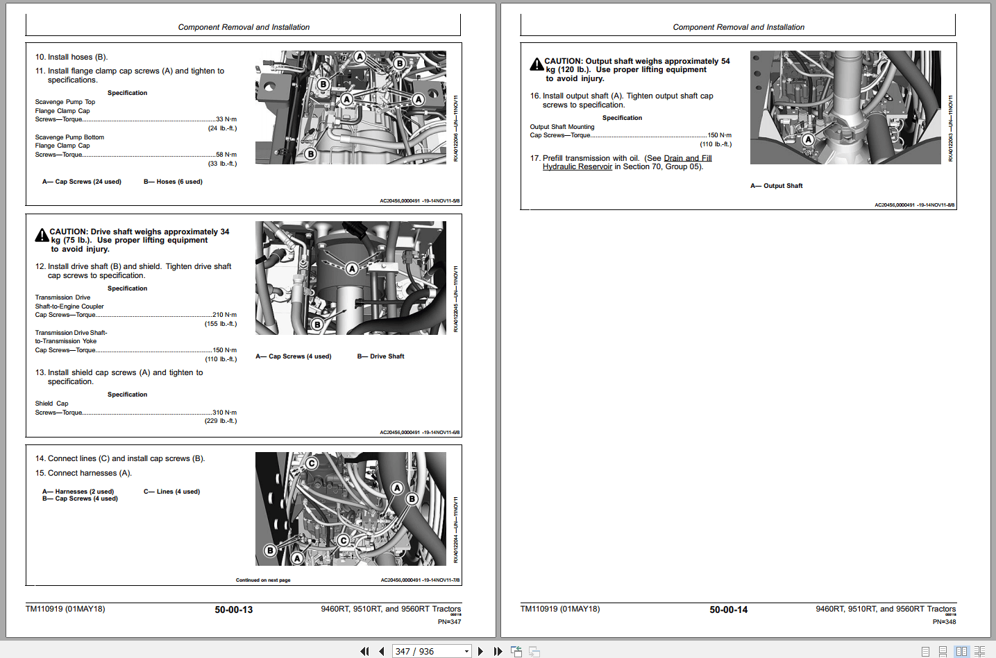 John Deere 9460RT 9510RT 9560RT Tractors Repair Technical Manual TM110919 (2)
