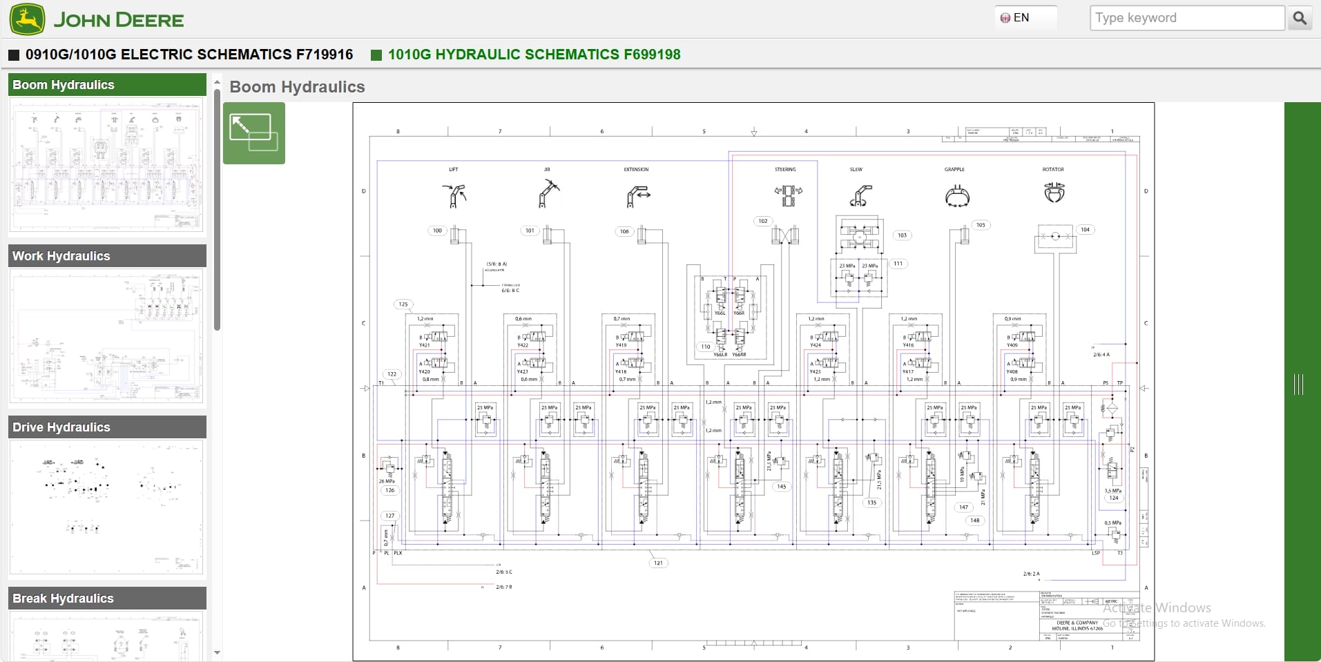 John Deere Forwarder 1010G RLC 1WJ1010G006313 Hydraulic Electrical Schematic (3)