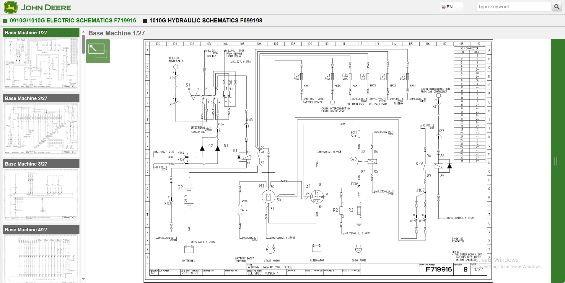 John Deere Forwarder 1010G RLC Hydraulic Electrical Schematic (2)