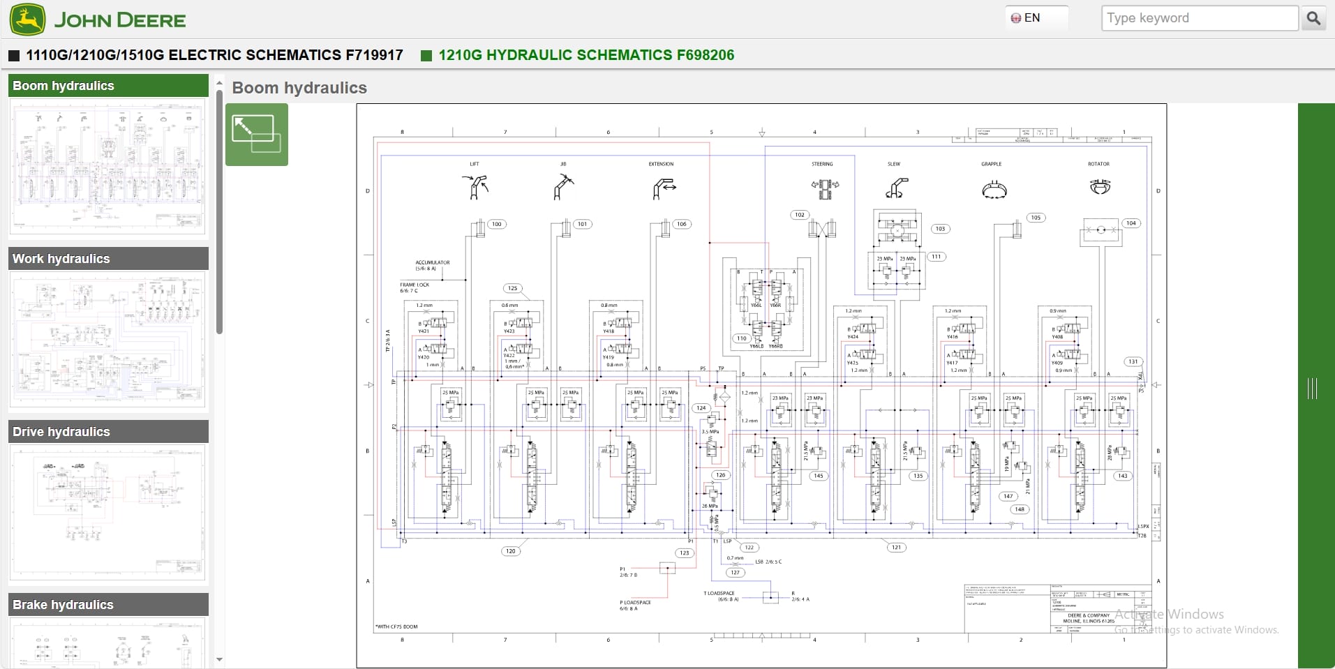 John Deere Forwarder 1210G RLC 1WJ1210G003029 Hydraulic Electrical Schematic (3)
