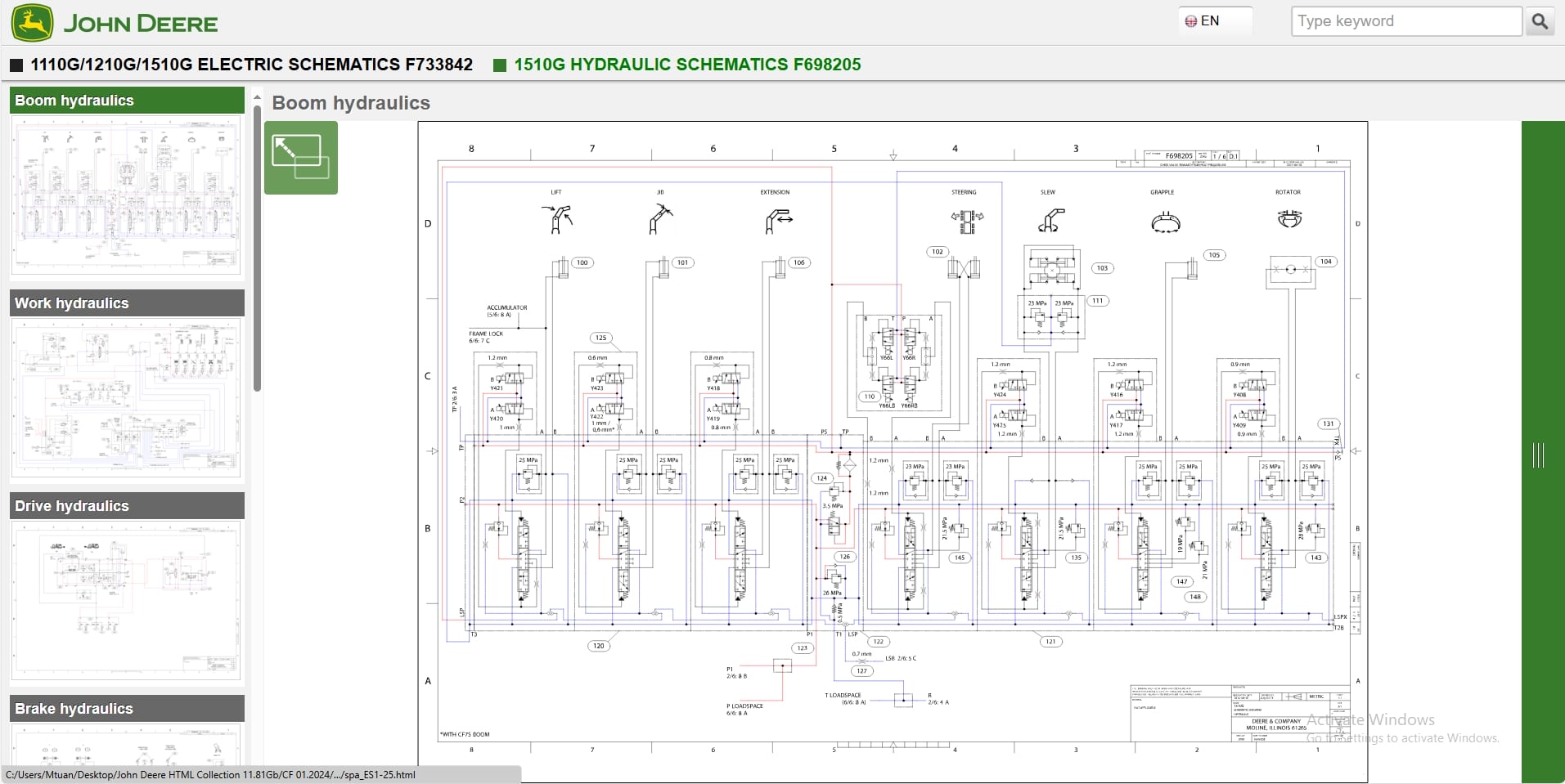 John Deere Forwarder 1510G FFC 1WJ1510G005308 Hydraulic Electrical Schematic (3)