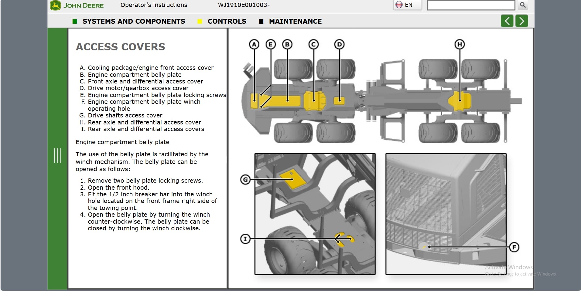 John Deere Forwarder 1910E WJ1910E001003 Operation Manual (2)