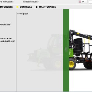 John Deere Forwarder 810E WJ0810E002503 Operation Manual (1)