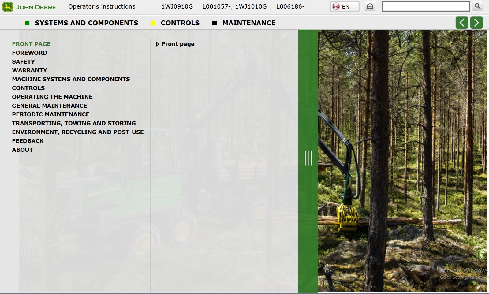 John Deere Forwarder 910G 1010G OI FFC XI Operation Manual (1)