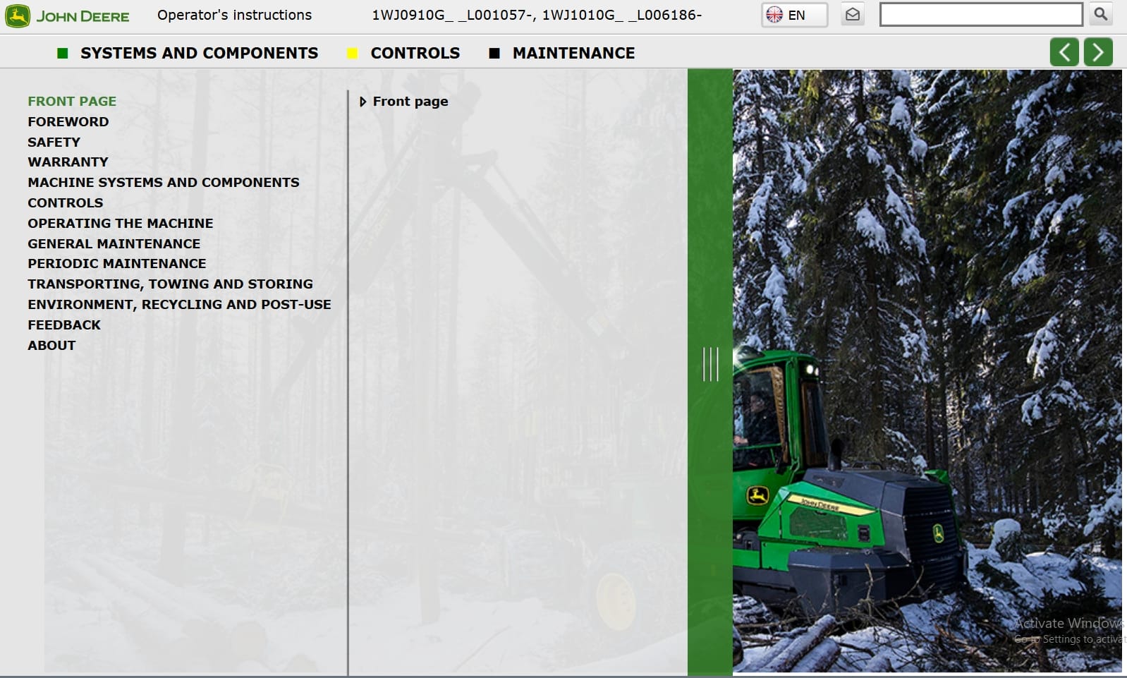 John Deere Forwarder 910G 1010G OI XI Operation Manual (1)