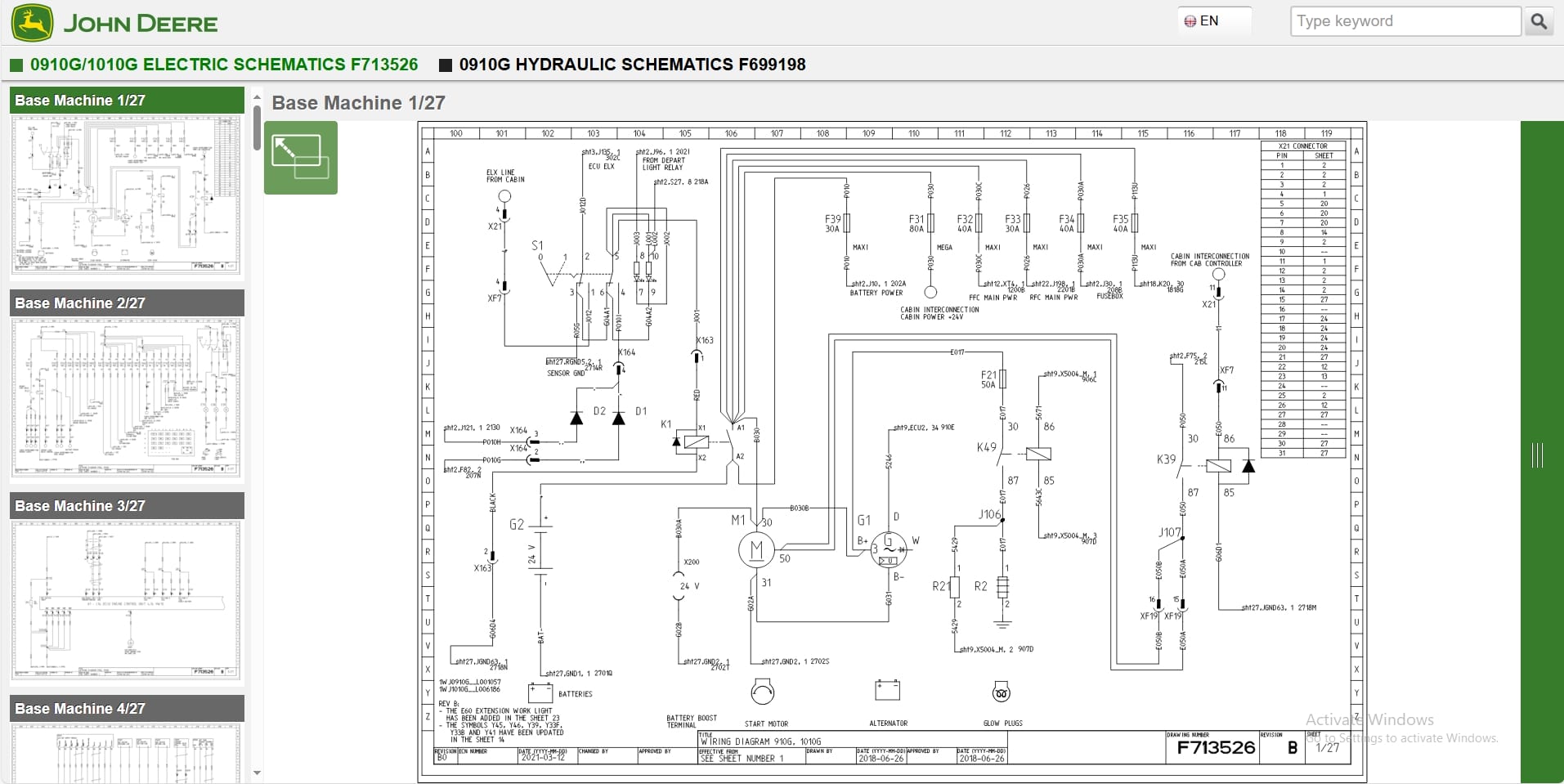 John Deere Forwarder 910G FFC 1WJ0910G001066 Hydraulic Electrical Schematic (2)
