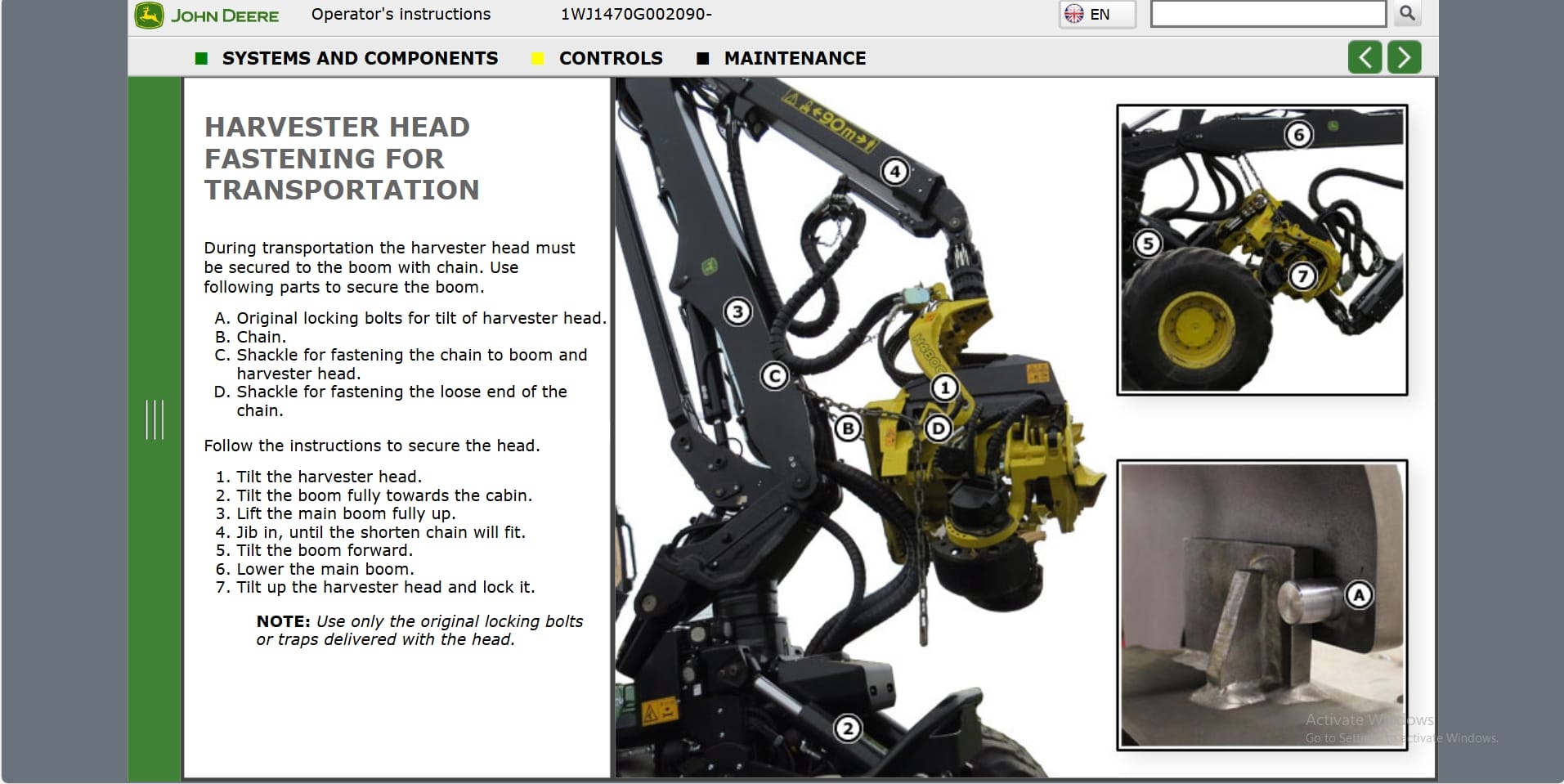 John Deere Harvester 1470G 1WJ1470G002090 Operation Manual (3)