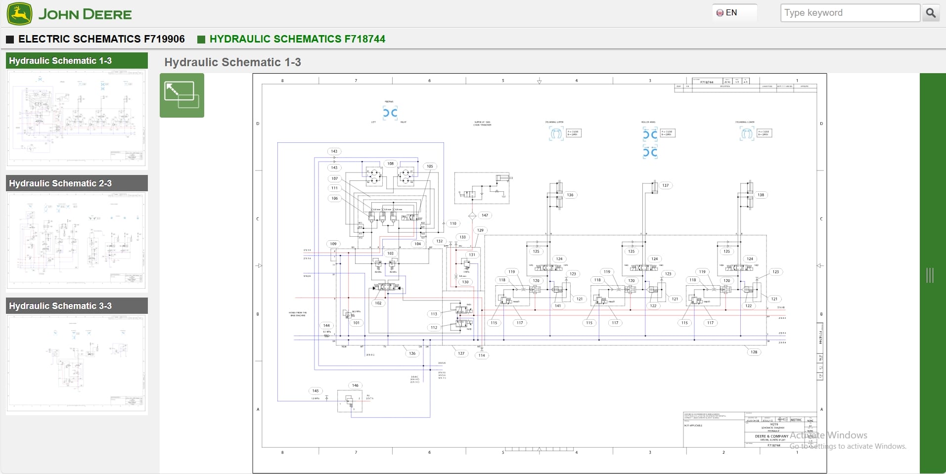 John Deere Harvester H219 1EJH2190000200 Hydraulic Electrical Schematic (3)