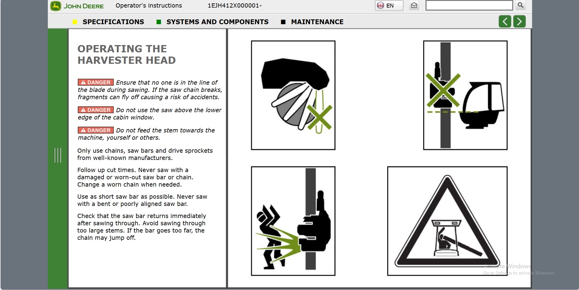 John Deere Harvester Head H412 1EJH412X000001 Operation Manual (2)