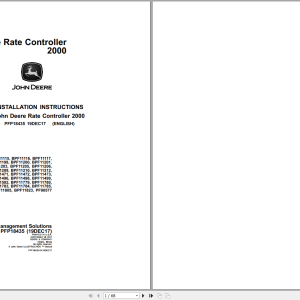 John Deere Rate Controller 2000 Installation Instructions Manual PFP18435 (1)
