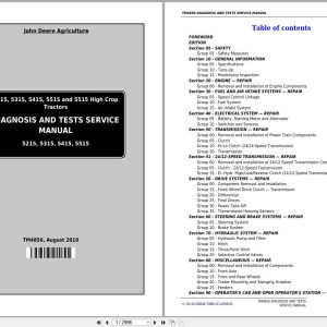 John Deere Tractor 5215 to 5515 Diagnosis Service Manual TM4856 2010 (1)