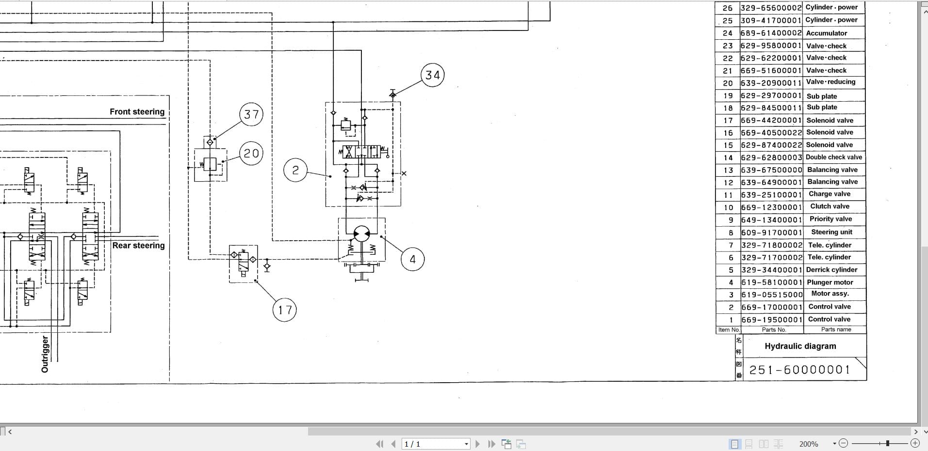 KATO Crane KR 10H KR 10HM Hydraulic Diagram (1)