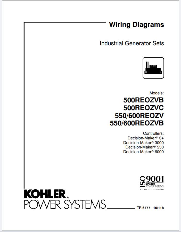 KOHLER Generators 550REOZVB Wiring Diagram TP 6777 (1)
