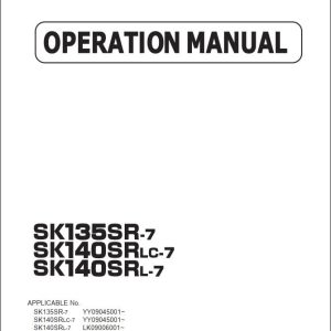 Kobelco Excavator SK135SR 7 SK140SRLC 7 SK140SRL 7 Operation Manual S2YY00041ZE03 (1)