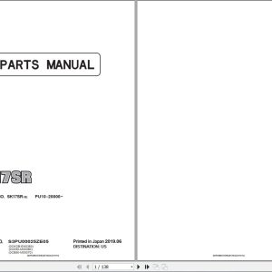 Kobelco Excavator SK17SR 5E Parts Manual S3PU00025ZE05 2019 (1)