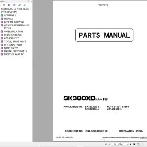 Kobelco Excavator SK380XDLC 10 Parts Catalog S3LCB0003ZE10 EN JP (1)