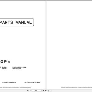Kobelco Excavator SK50P 6 Parts Manual S3PS00023ZE09 2020 EN JP (1)