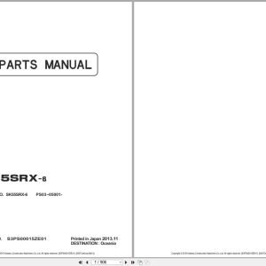 Kobelco Excavator SK55SRX 6 Parts Manual S3PS00015ZE01 2013 EN JP (1)