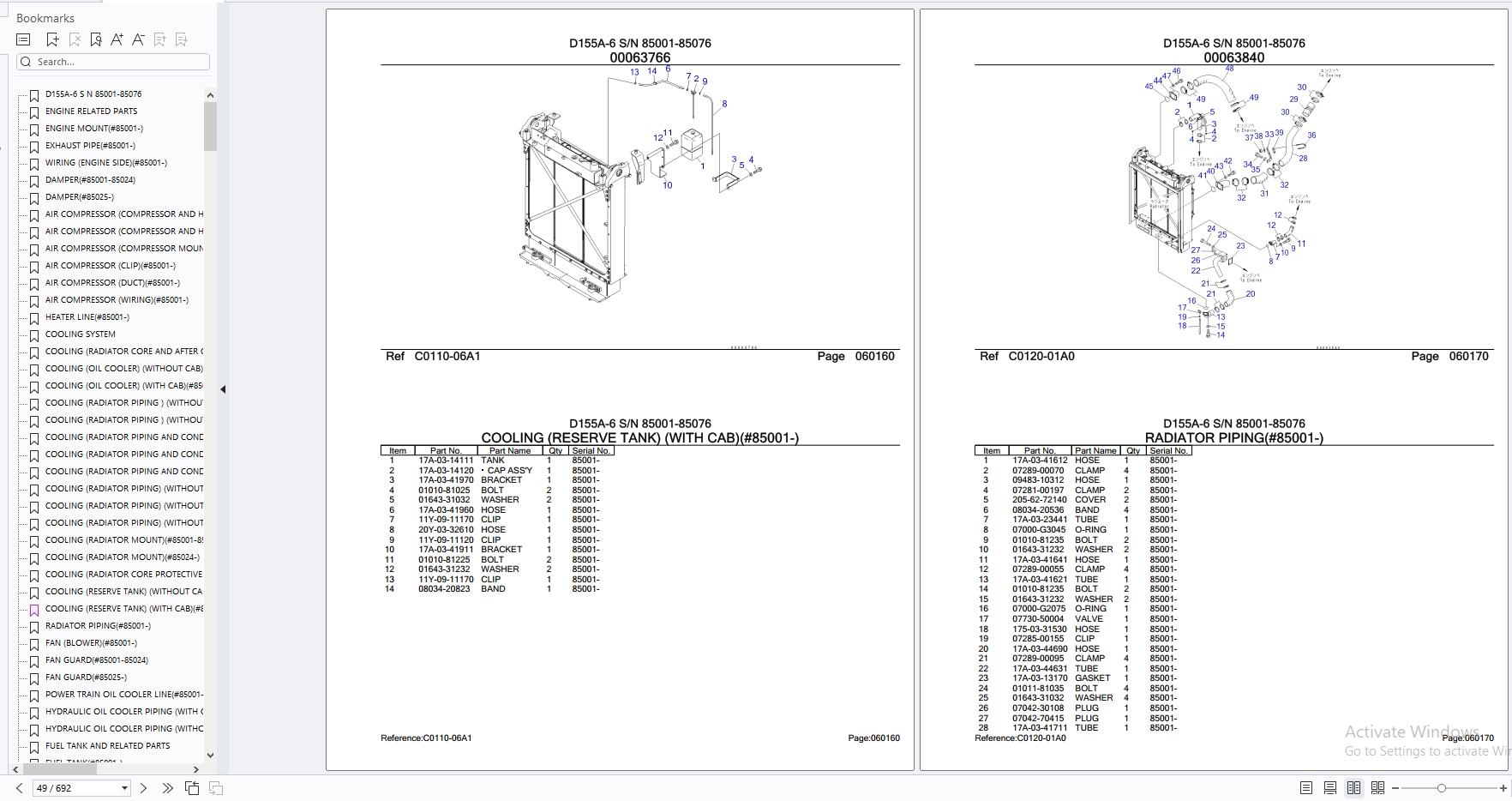 Komatsu Bulldozer D155A 6 85001 85076 Parts Catalog (2)