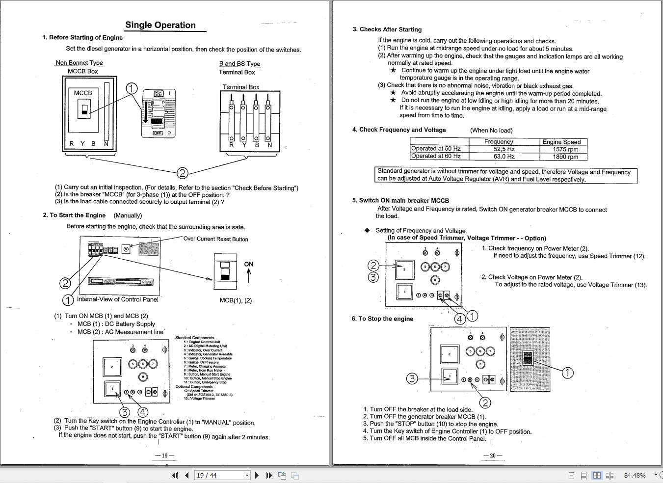 Komatsu Diesel Generator EGS90B 3 to EGS1200BS 3 Operation Maintenance Manual 1